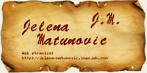 Jelena Matunović vizit kartica